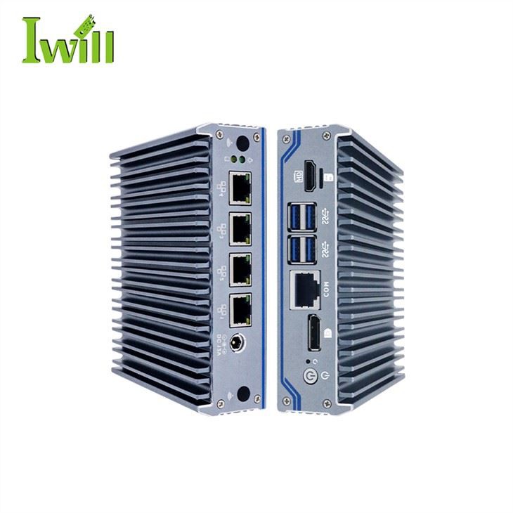 J4125 Mini PC 4 Lan Fansiz kompyuter